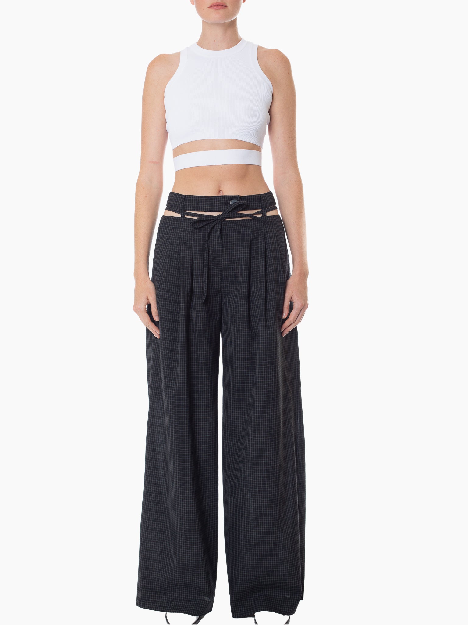 STUDIO J KOO Waist Cut-Out Detail Trousers