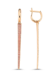 ECCE Pink Sapphire Pointed Hoop Earring