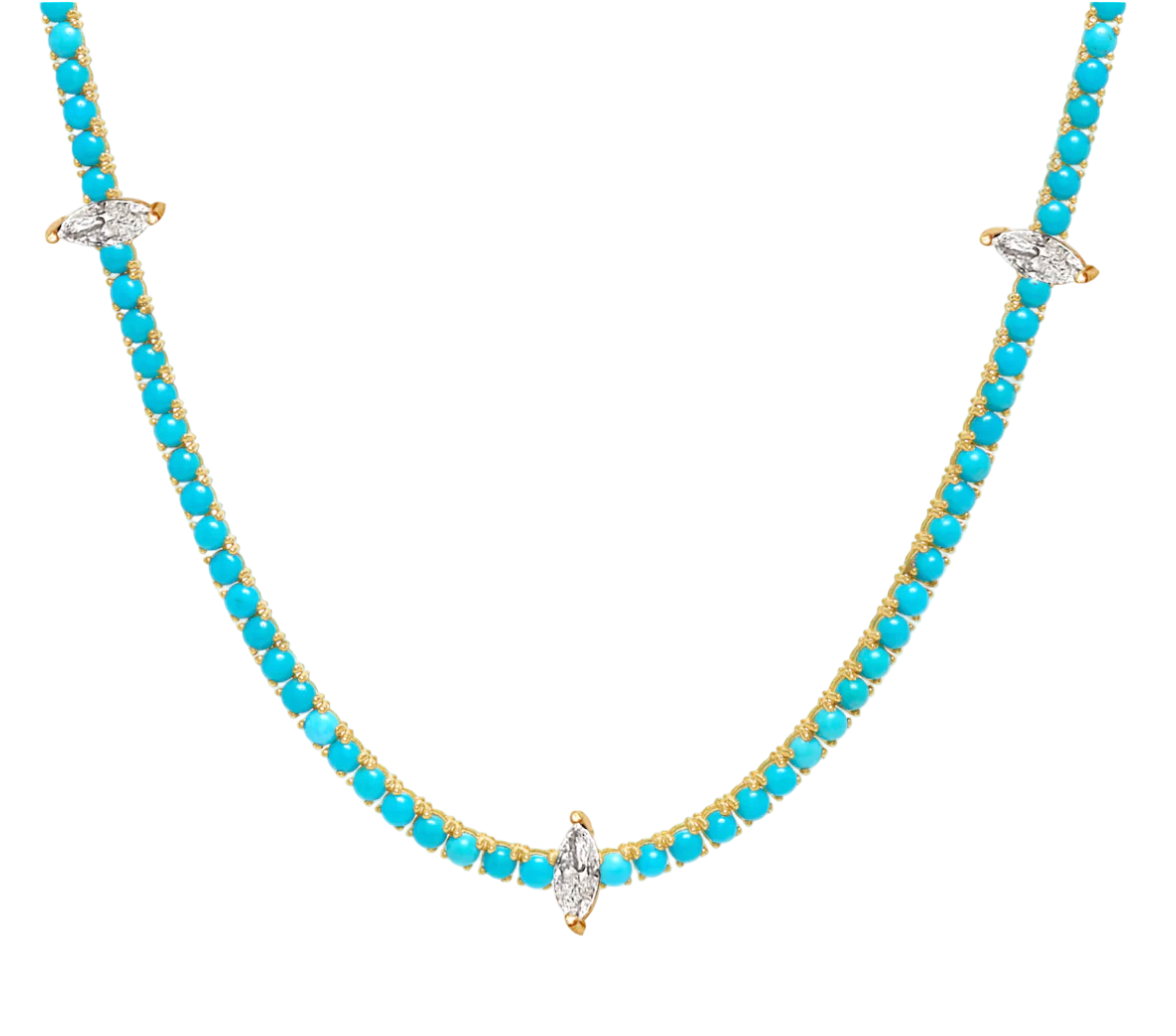 LUMENIRI Turquoise Marquise Tennis Necklace