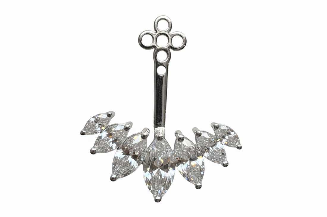 LUMENIRI Marquise Earring Jacket White Gold