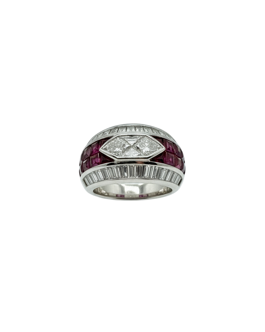 ROSEARK Platinum Ruby and Diamond RIng