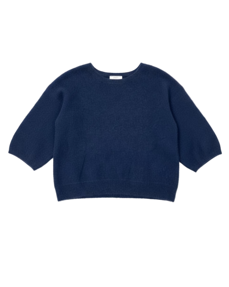 MAJESTIC FILATURES 3/4 Sleeve Crewneck Navy