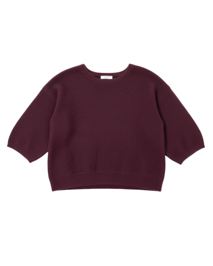 MAJESTIC FILATURES 3/4 Sleeve Crewneck Burgundy