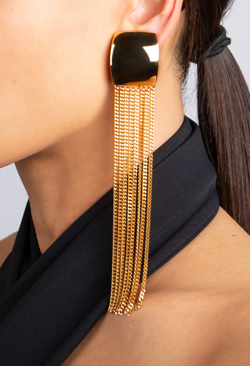 FEDERICA TOSI Julie Long Earring Gold