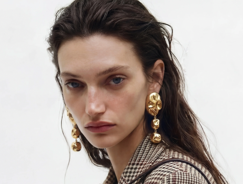 FEDERICA TOSI Stone Earring Gold