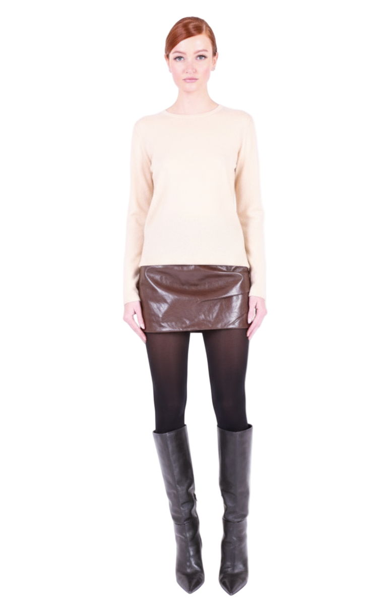 MAJESTIC FILATURES Long Sleeve Cashmere Crewneck Cream