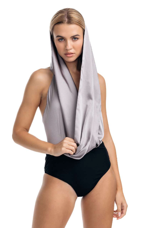 AMANI SAAB Sera Silver Multi-way Bodysuit