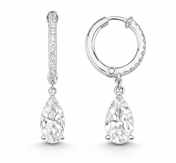 ECCE Drop Diamonds Hoop Earrings