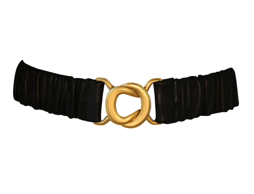 ELSA VALENCIA Angelita Stretch Clip Belt Silver