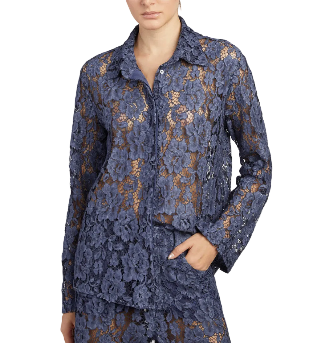 FEDERICA TOSI Sheer Floral Button Up