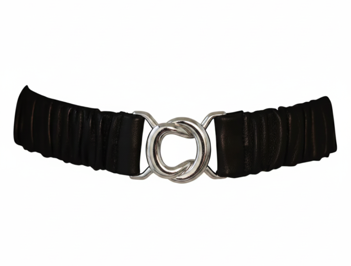 ELSA VALENCIA Angelita Stretch Clip Belt Silver