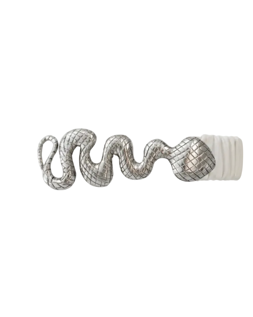 ELSA VALENCIA Angelita Stretch Clip Belt White Silver