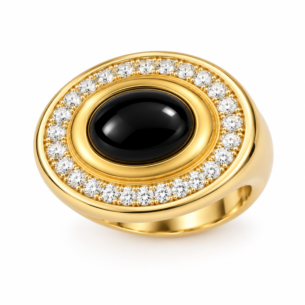 TALES OF STONES Mimete Black Onyx and Diamond Ring