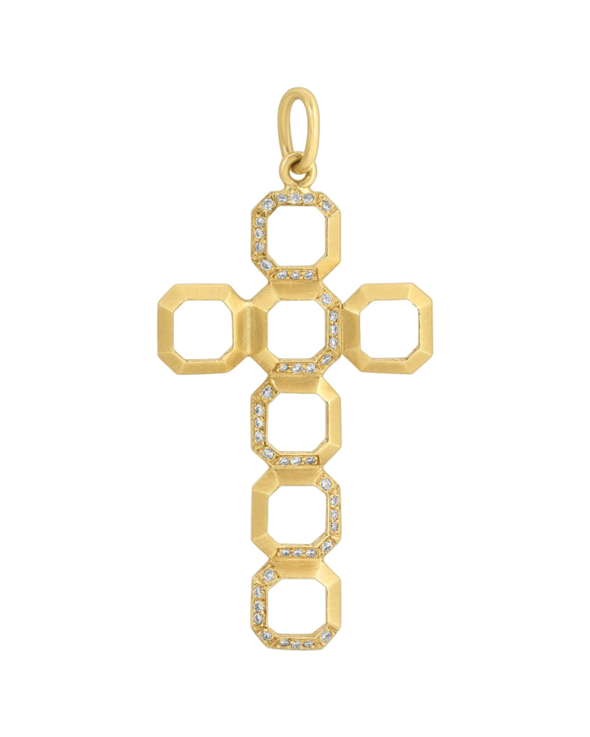 ROSEARK Octagon Cross Pendant With Diamonds