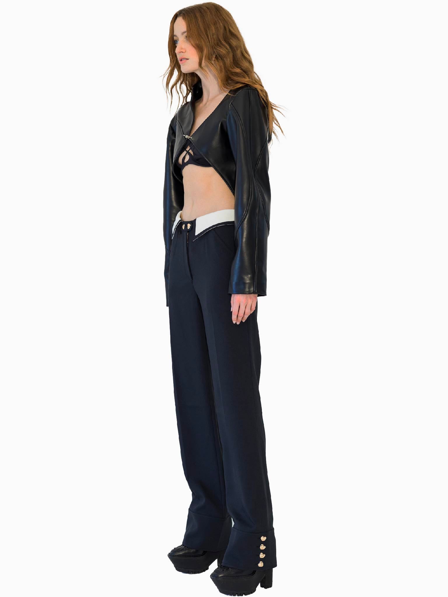 HAN WEN STUDIO Folded Waist Relaxed Fit Trouser