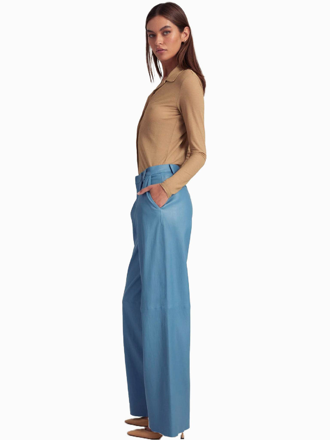 SPRWMN Deep Pleat Leather Trouser