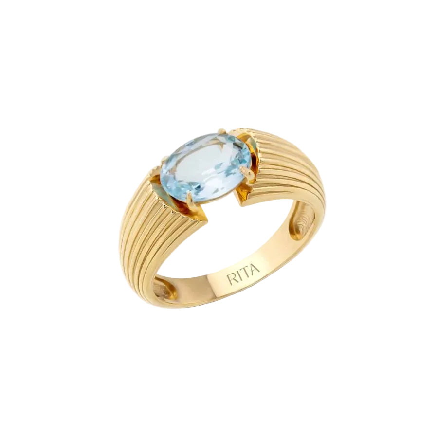 RITA JEWELRY Blue Topaz Gemstone Heirloom Ring