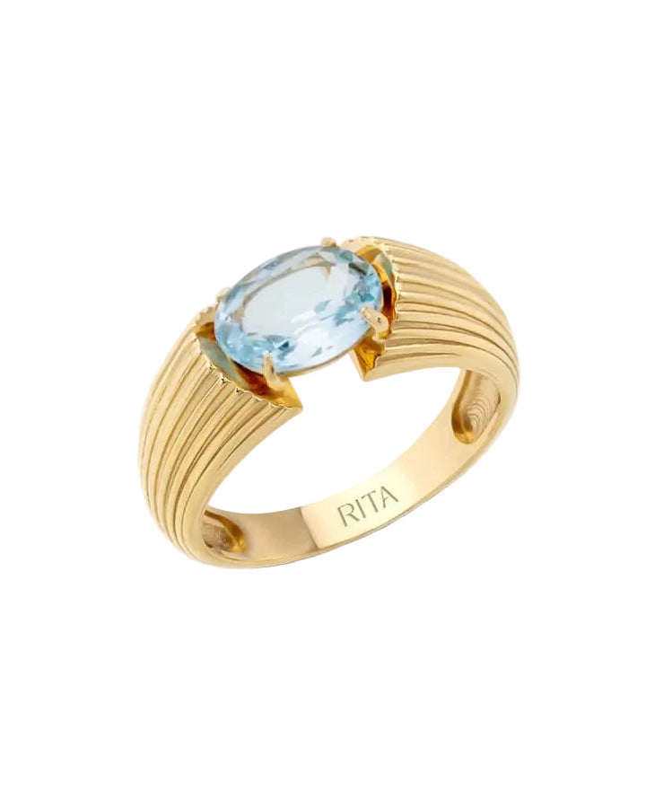 RITA JEWELRY Blue Topaz Gemstone Heirloom Ring