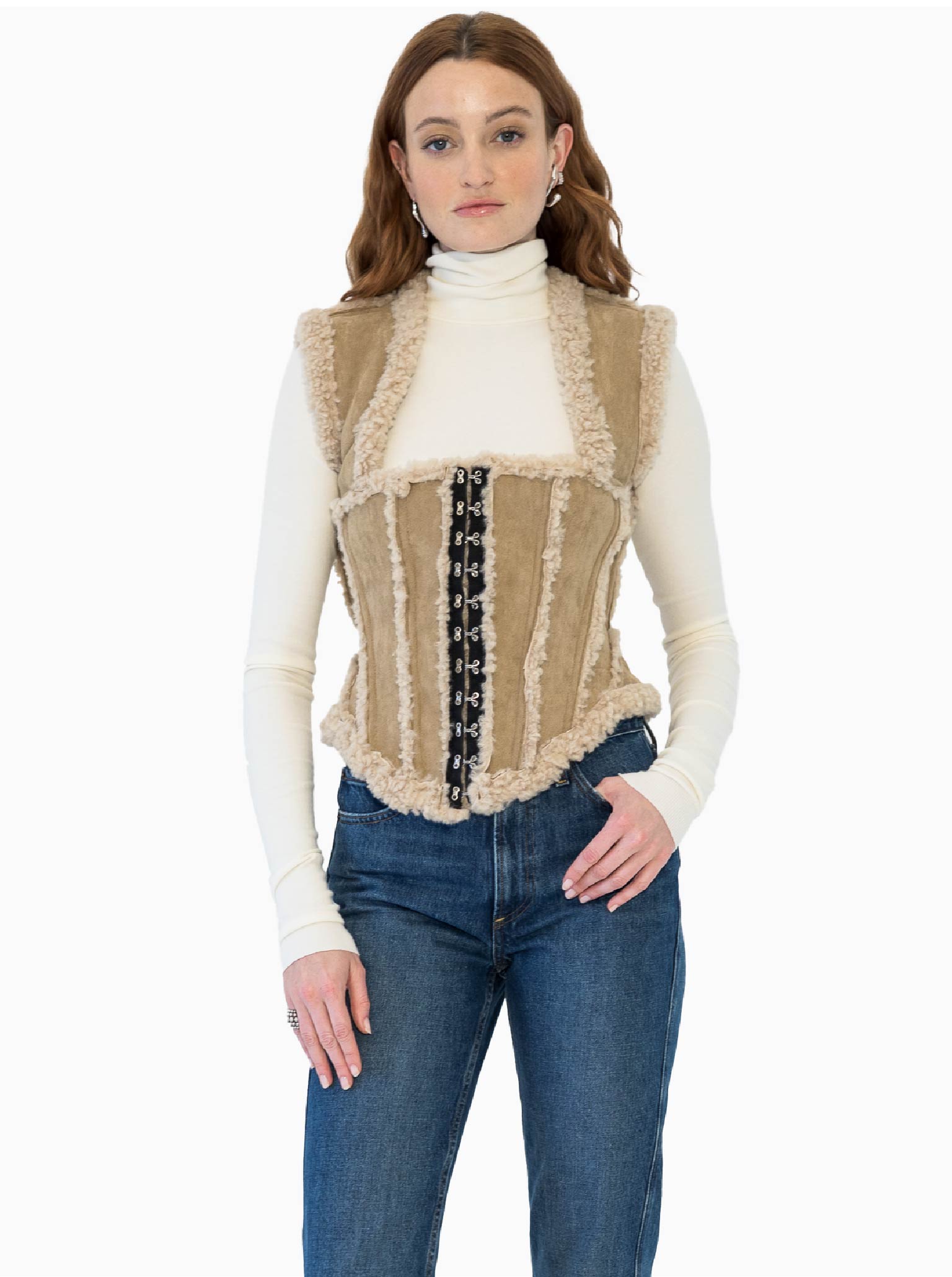 BONBOM Reversible Fleece Corset Top