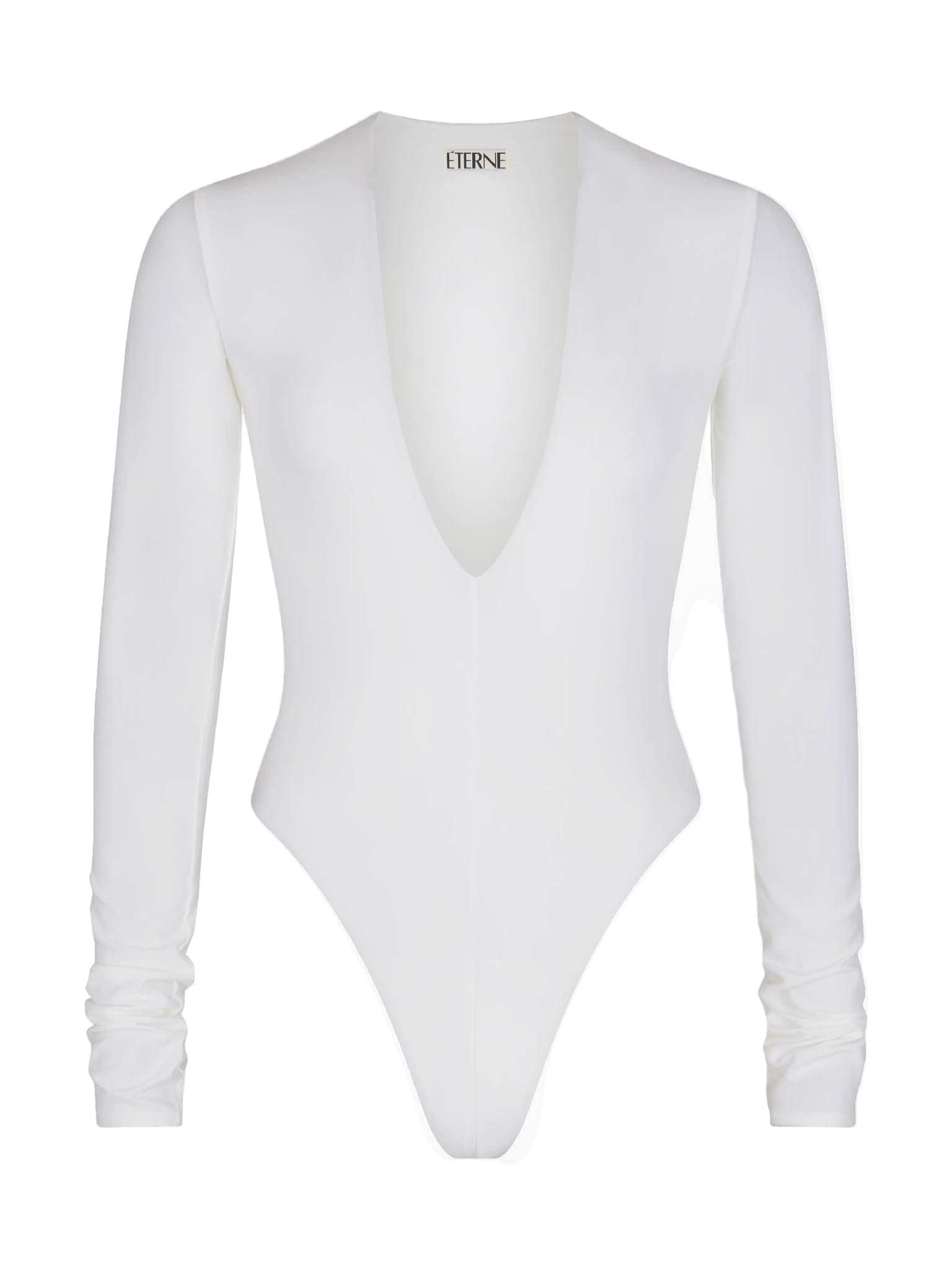 ETERNE Long Sleeve Deep V Bodysuit