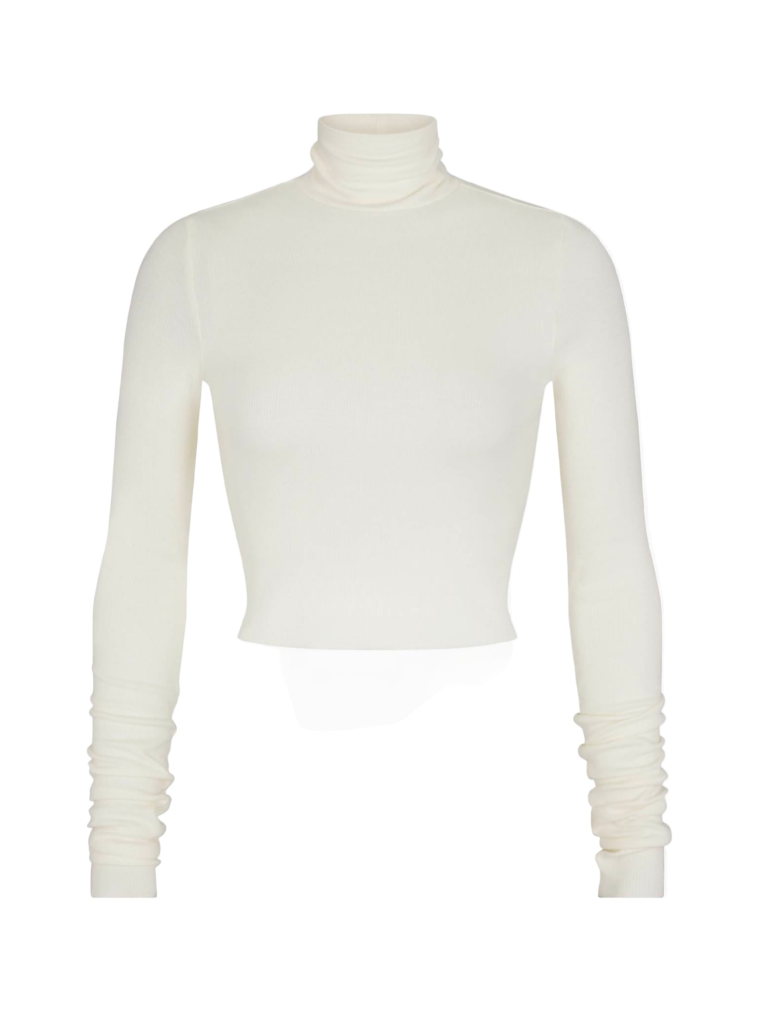 ETERNE Cropped Fitted Turtleneck Top