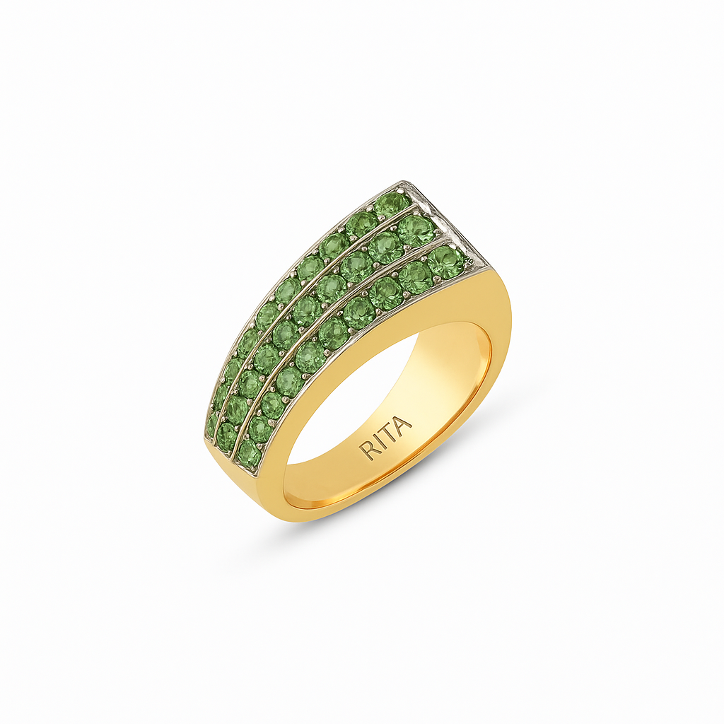 RITA JEWELRY Green Noa Pinky Ring