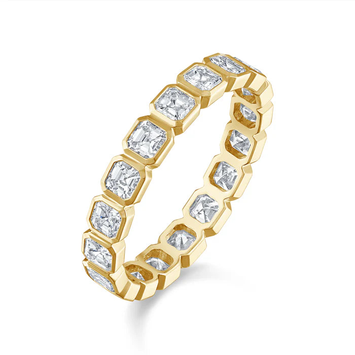 LUMENIRI The Noura Bezel Set Assher Cut Eternity Band