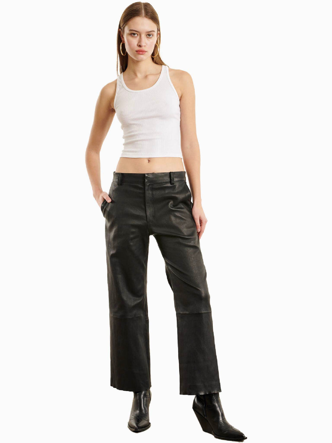 SPRWMN Leather Cropped Trouser