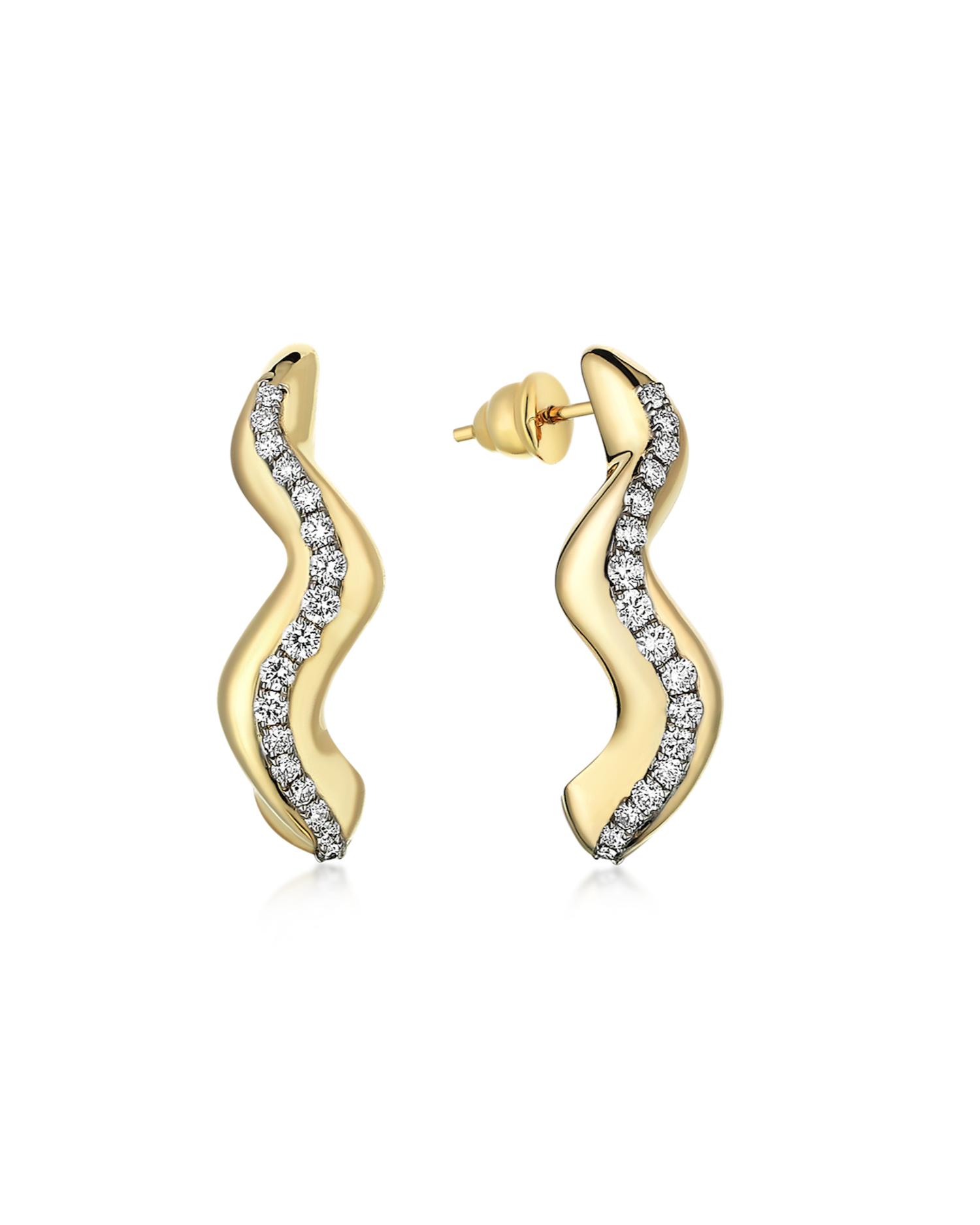 SIM AND ROZ Stream Diamond Drop Earrings