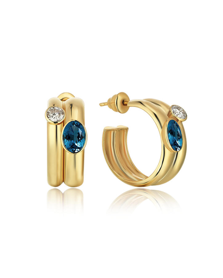 SIM AND ROZ Treasured Hoop Earrings