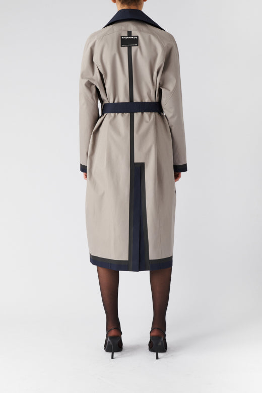 BOYAROVSKAYA Reversible Waterproof Trench Navy