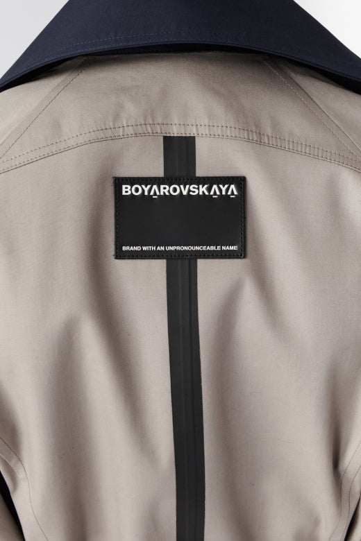 BOYAROVSKAYA Reversible Waterproof Trench Navy