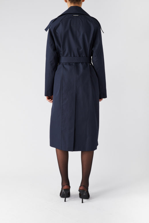 BOYAROVSKAYA Reversible Waterproof Trench Navy