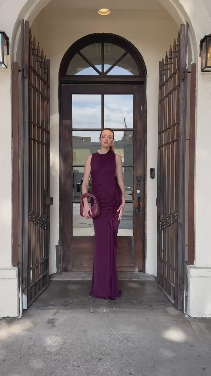 ATLEIN Long Ruched Gown