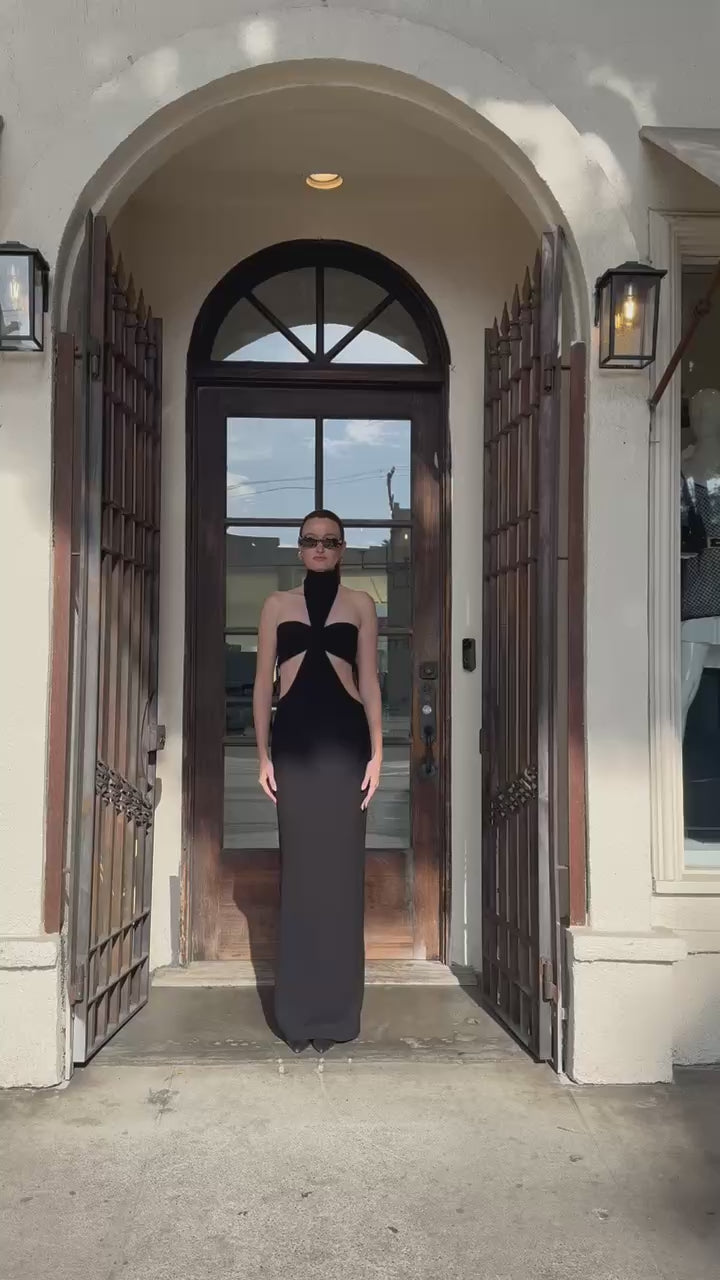 MONOT Turtleneck Bandeau Maxi Dress