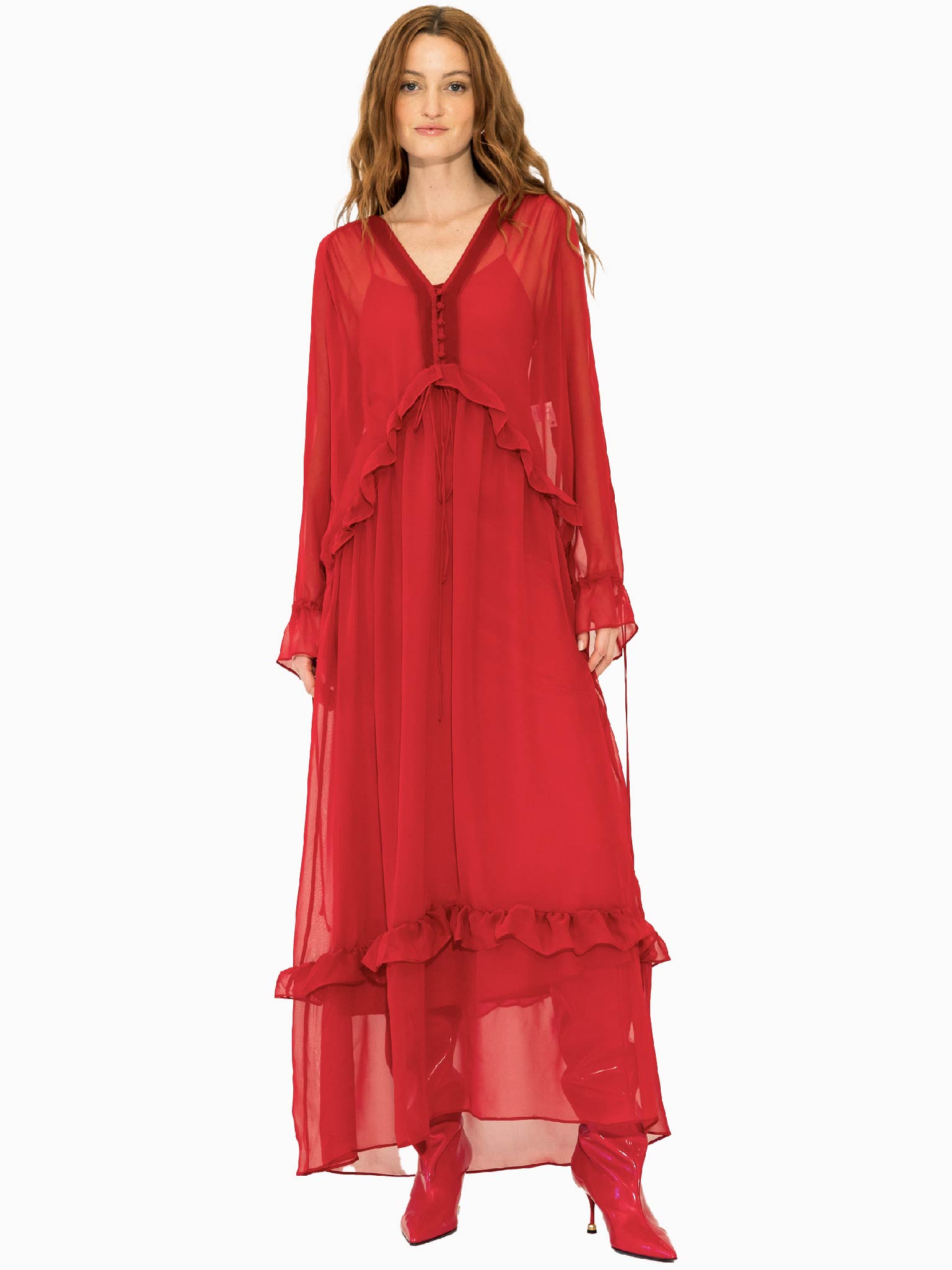 AOTC Ruffle Dress in Red