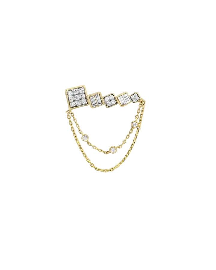 RITA JEWELRY Square Diamond Ear Climber