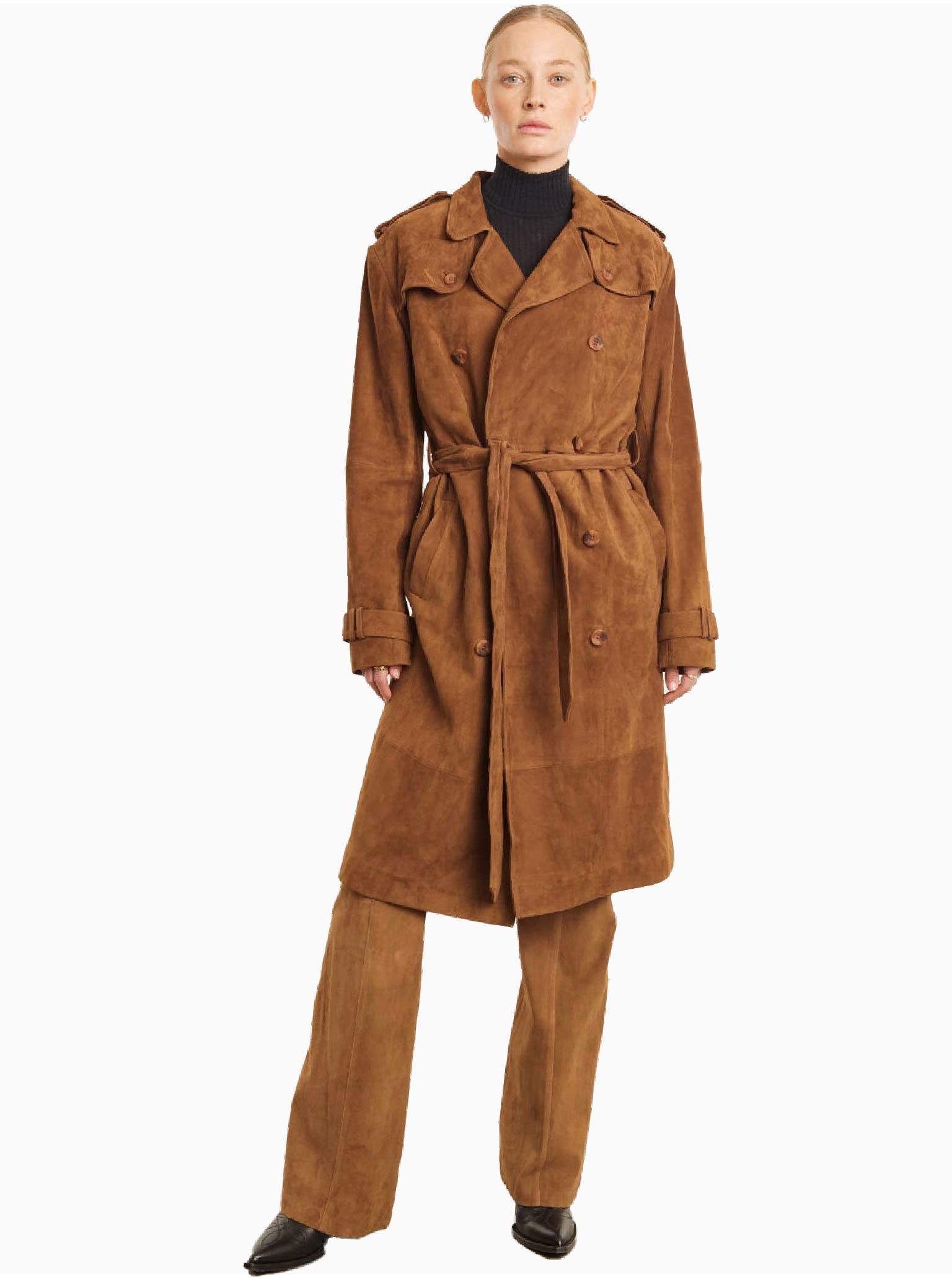 SPRWMN Suede Trench Coat