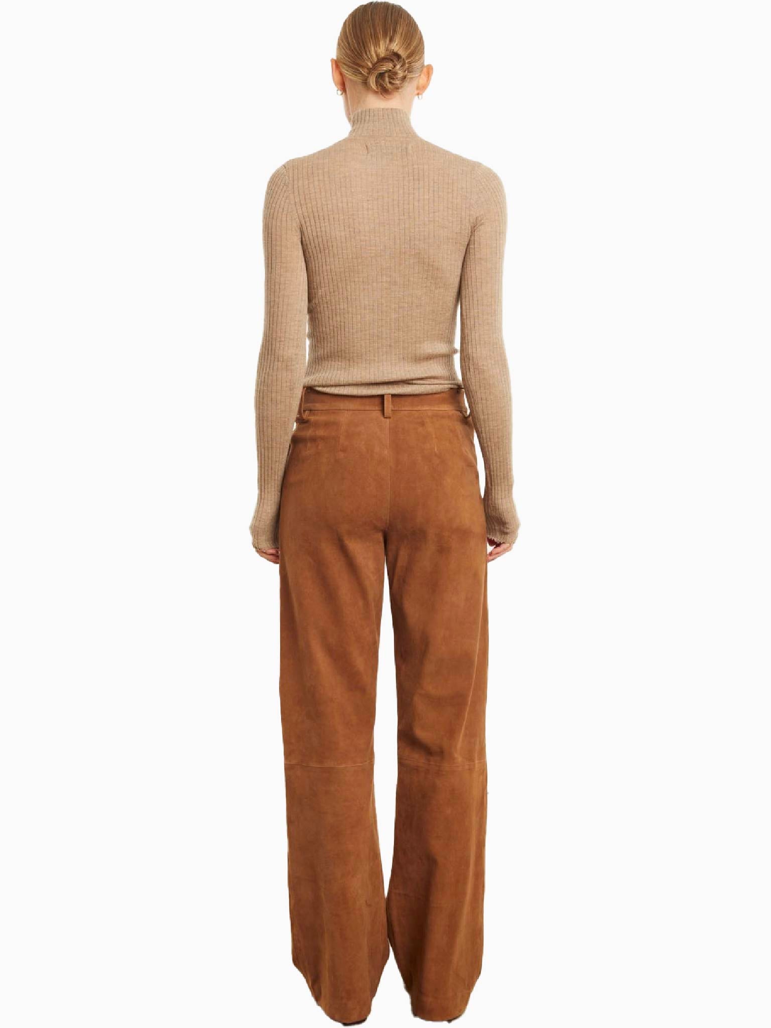 SPRWMN Suede Straight Leg Trousers