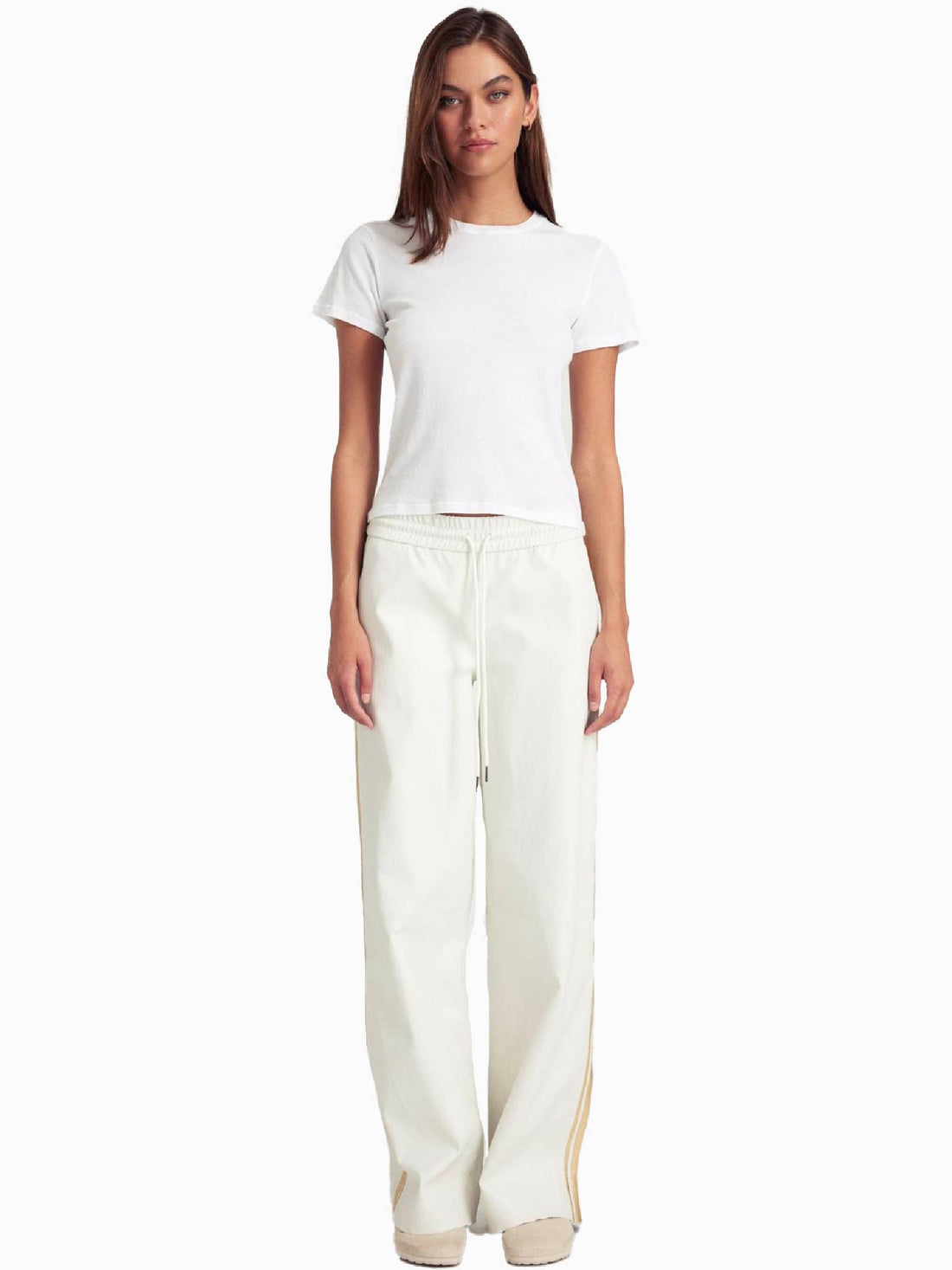 SPRWMN Baggy Leather Pants in White