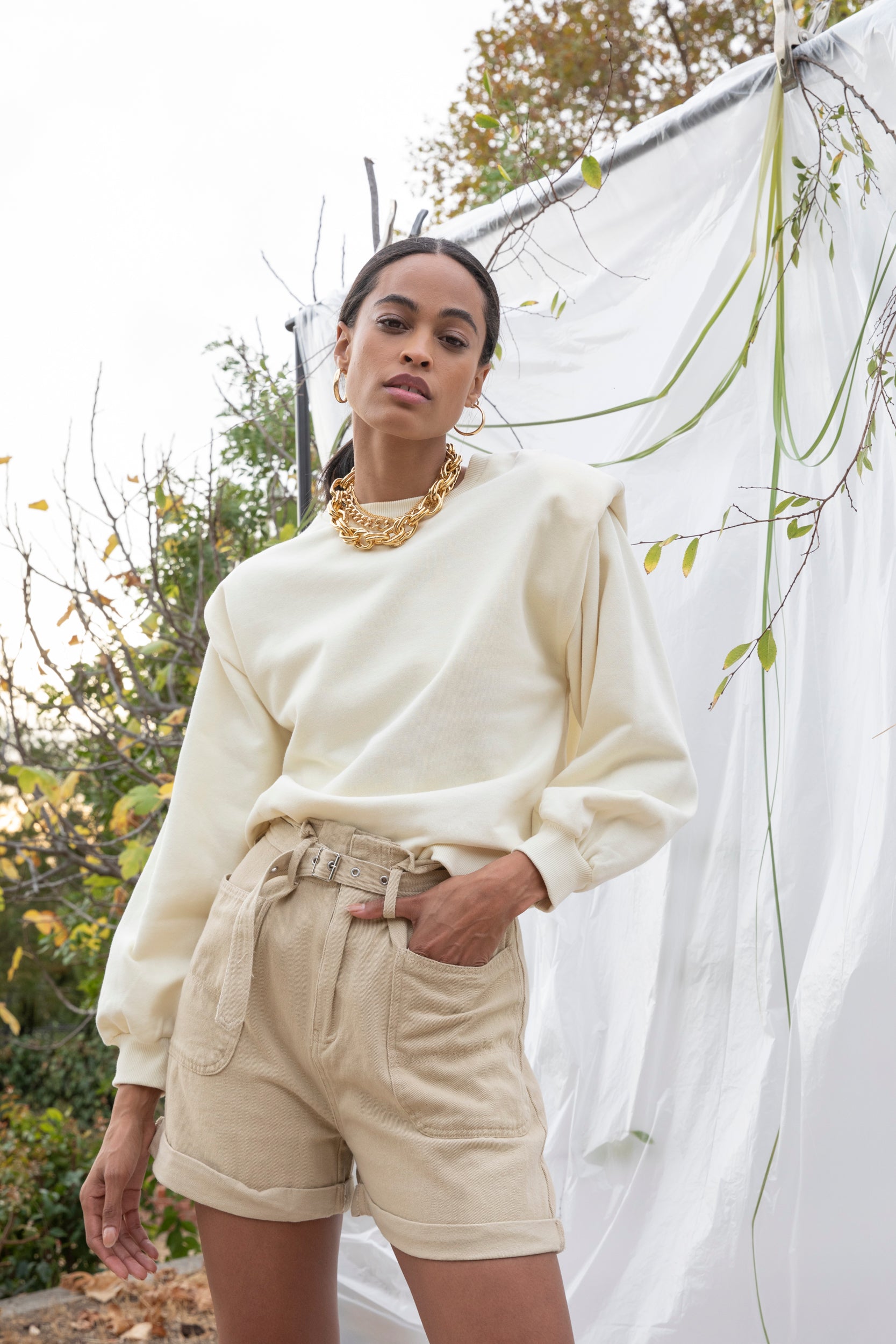 AOTC Sabrina Shoulder Padded Sweatshirt