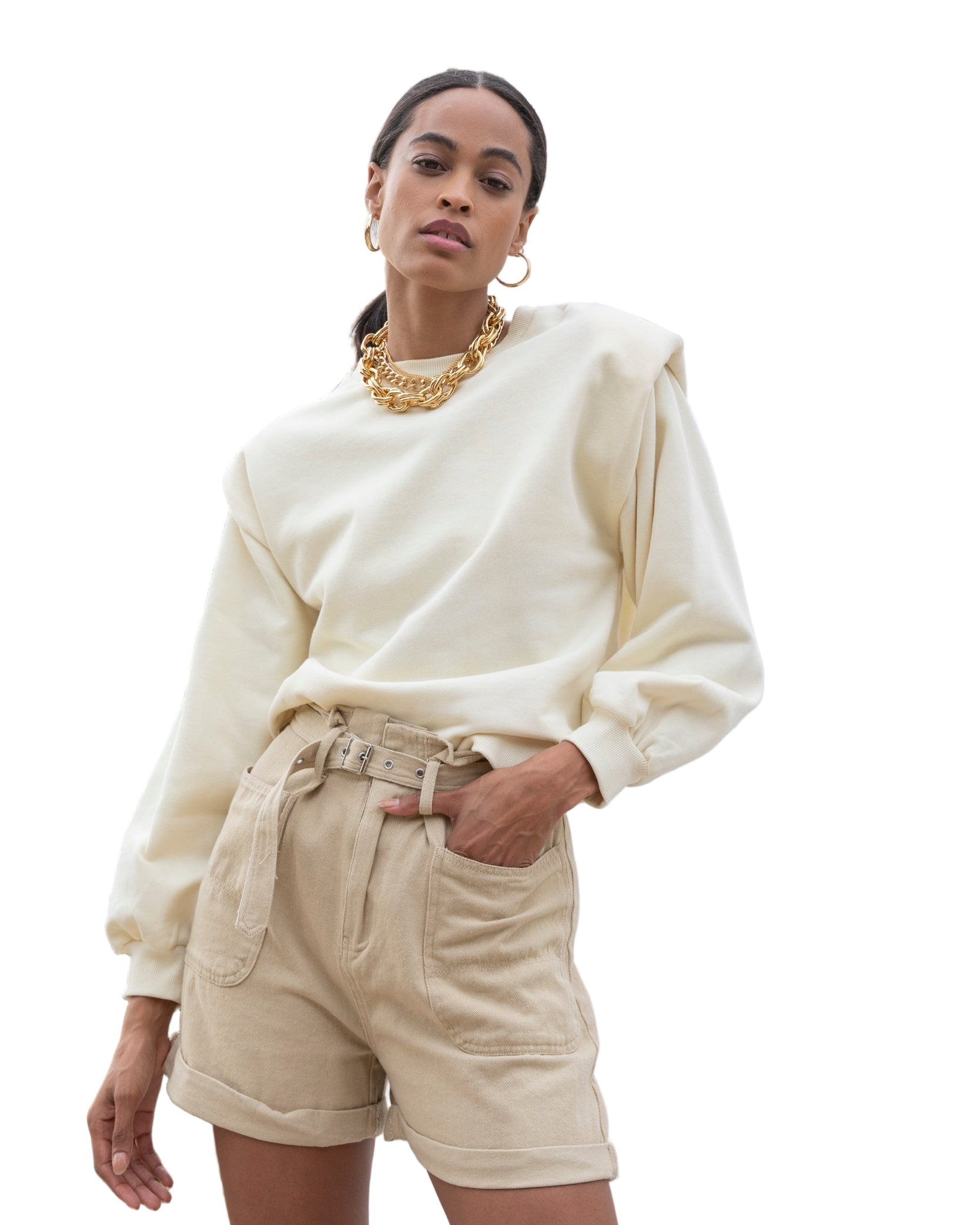 AOTC Sabrina Shoulder Padded Sweatshirt