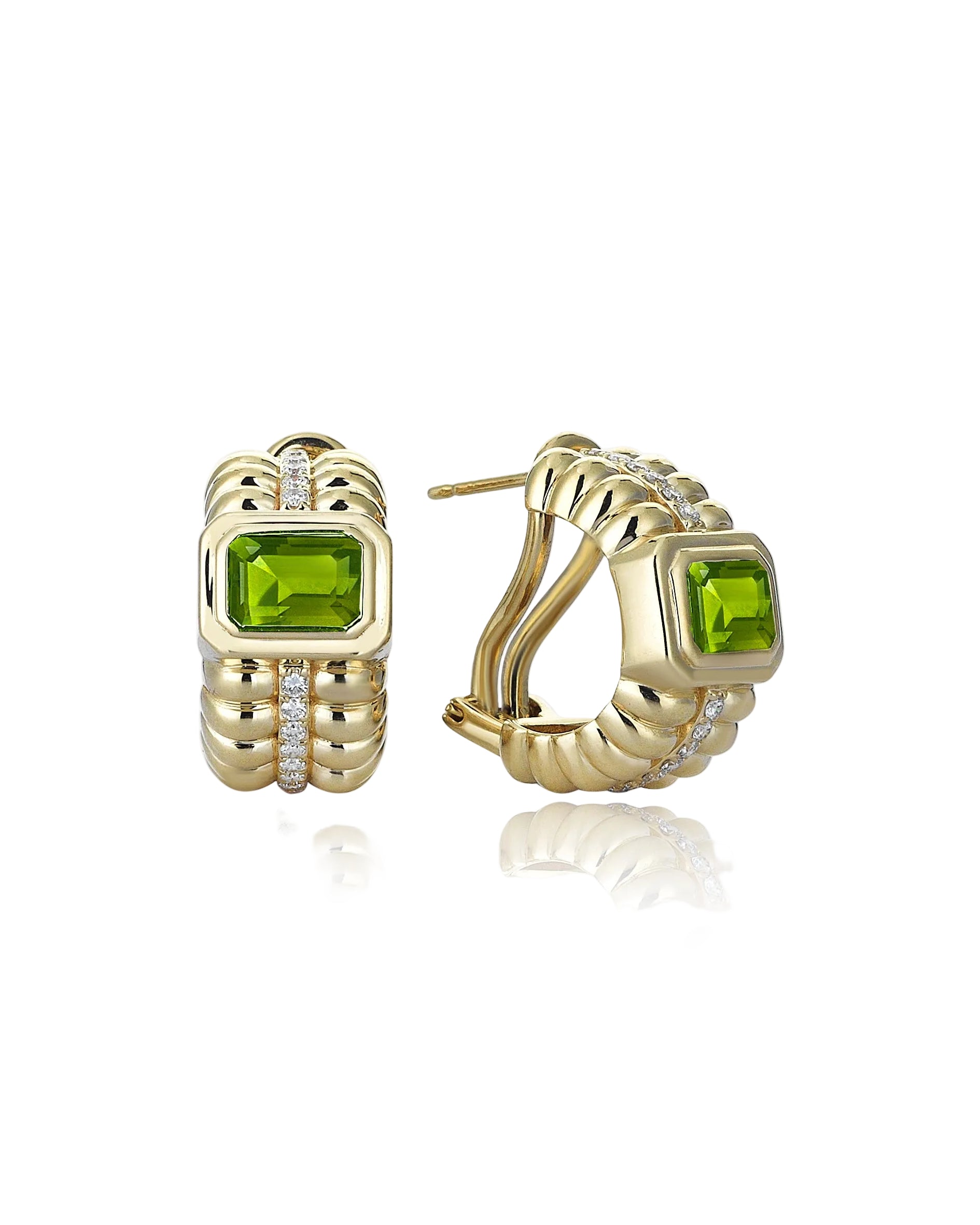 SIM AND ROZ Morphose Peridot Earrings