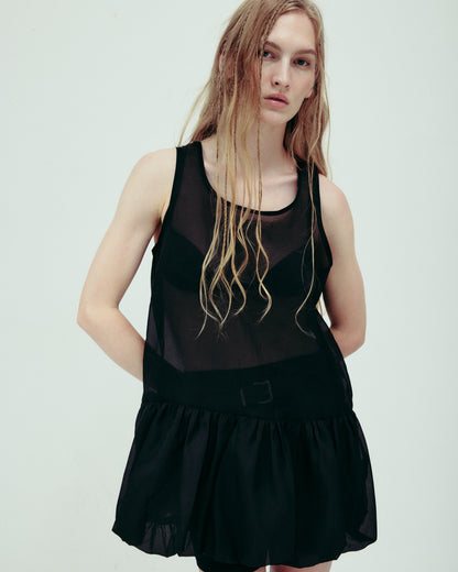 DROP EDITION Sheer Balloon Dress