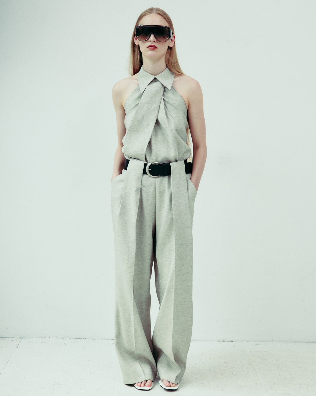 DROP EDITION Dual Belted Linen Trousers