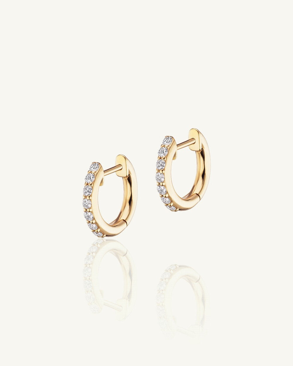 ALTRUIST 18k Traditional Espionne Hoops - 8mm with diamonds