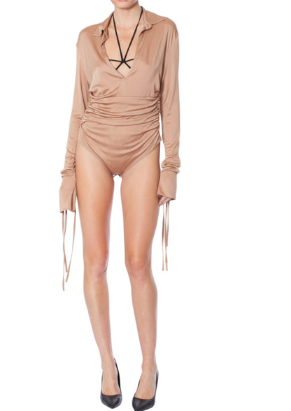 ANDREADAMO Draped Jersey Bodysuit