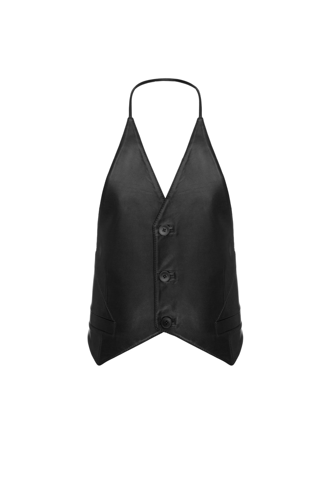 SITUATIONIST Black Vest in Natural Leather