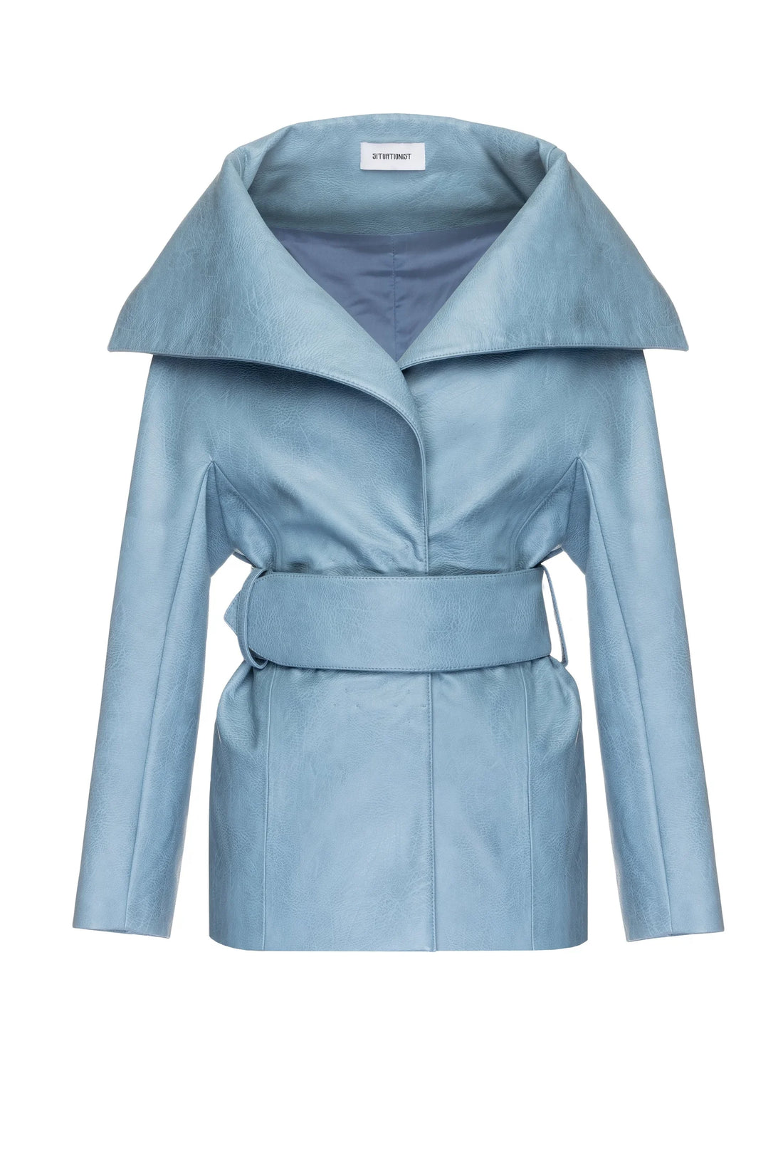 SITUATIONIST Baby Blue Leather Jacket