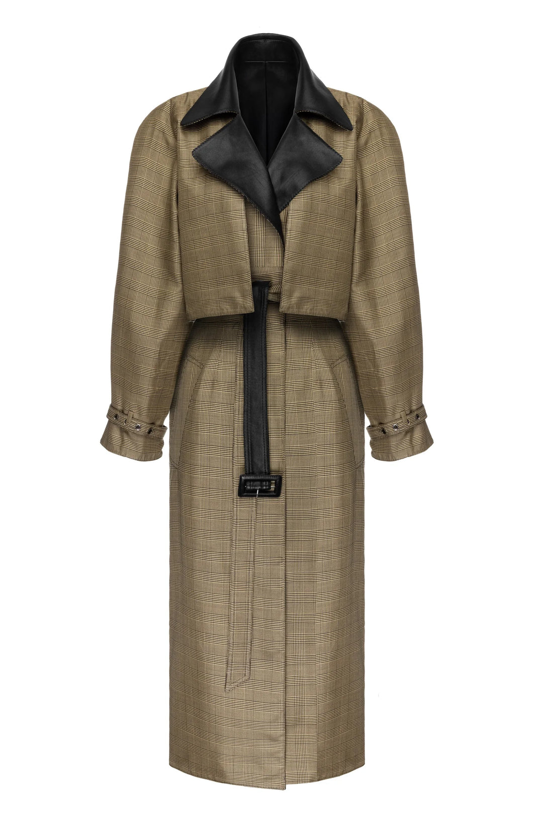 SITUATIONIST Reversible Houndstooth and Leather Coat
